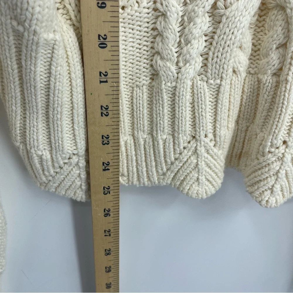 Hazel cream knit sweater Sz‎ L cable open knit